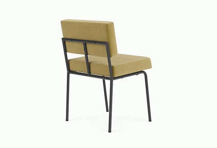 Chaise de salle à manger en acier noir et tissu vert pistache Monday - Fest Amsterdam