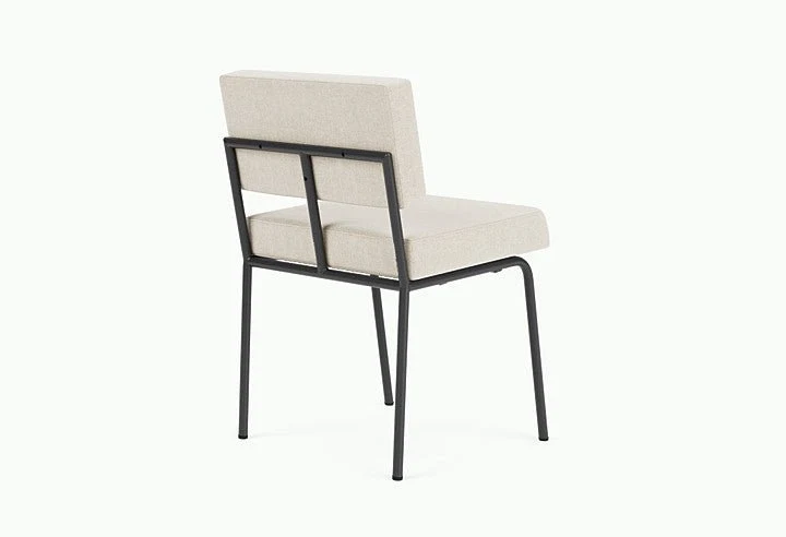 Chaise de salle à manger en acier noir et tissu beige naturel Monday - Fest Amsterdam