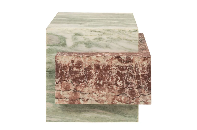Table d'appoint en marbre vert et rose 45x41cm Blocq - Versmissen