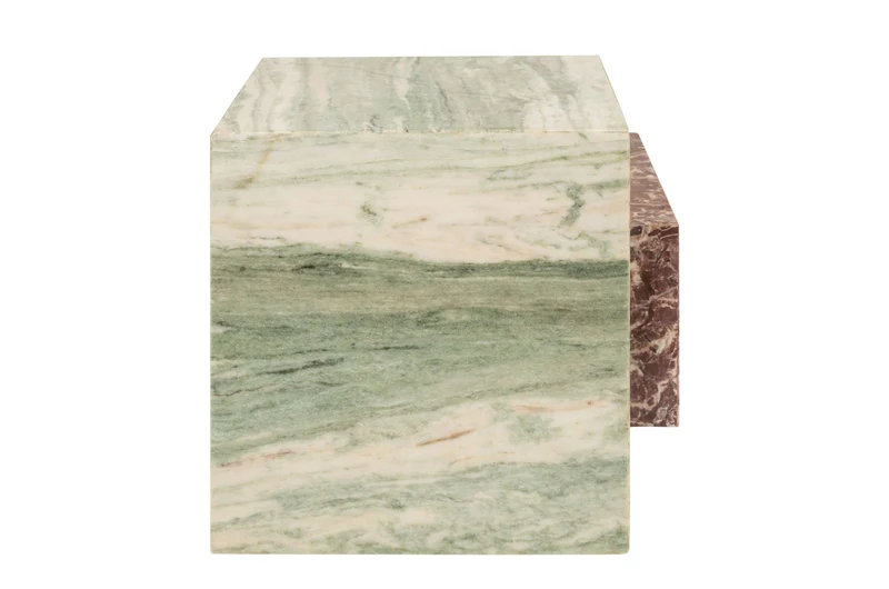Table d'appoint en marbre vert et rose 45x41cm Blocq - Versmissen