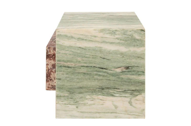 Table d'appoint en marbre vert et rose 45x41cm Blocq - Versmissen