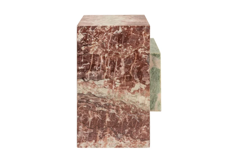 Table d'appoint en marbre rose et vert 35x51cm Blocq - Versmissen