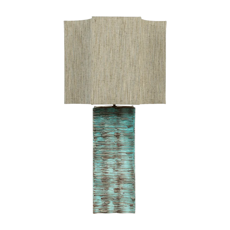 Lampe en faience bleue rustique et vert 50x95cm Ripple - Versmissen
