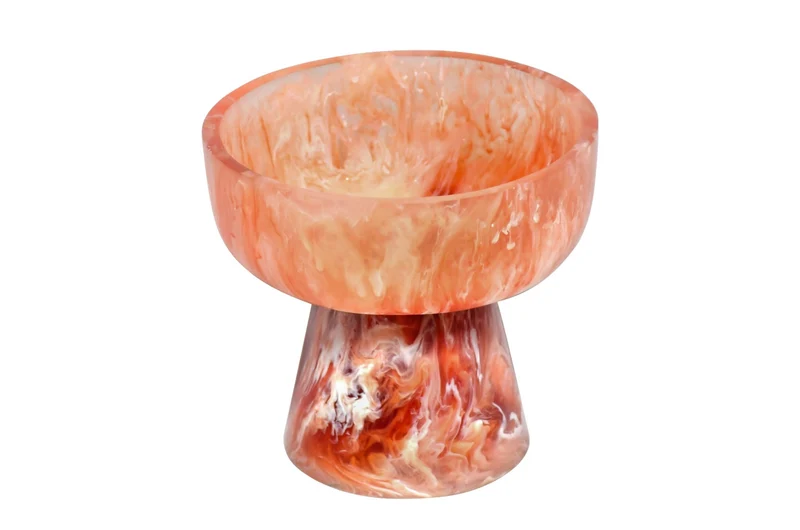 Bol sur pied enrésine rubis et crème 19x17,5cm Rih - Versmissen