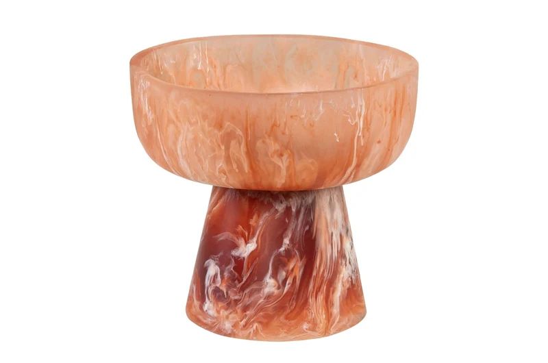 Bol sur pied enrésine rubis et crème 19x17,5cm Rih - Versmissen