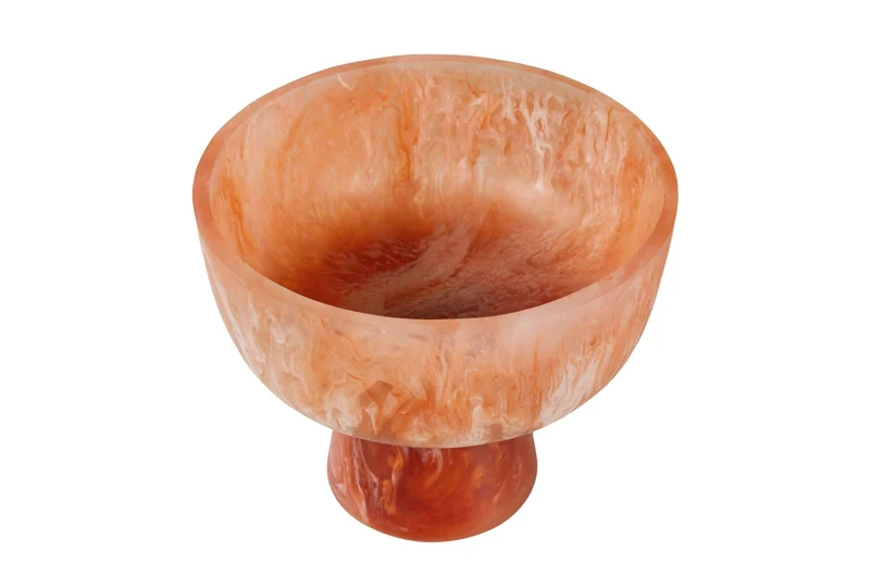 Bol sur pied enrésine rubis et crème 25,5x22cm Rih - Versmissen