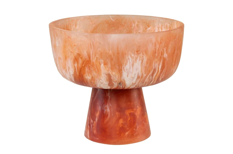Bol sur pied enrésine rubis et crème 25,5x22cm Rih - Versmissen