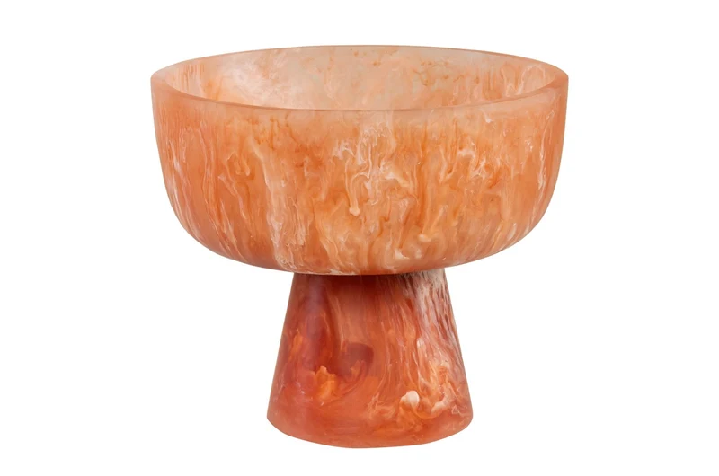Bol sur pied enrésine rubis et crème 25,5x22cm Rih - Versmissen