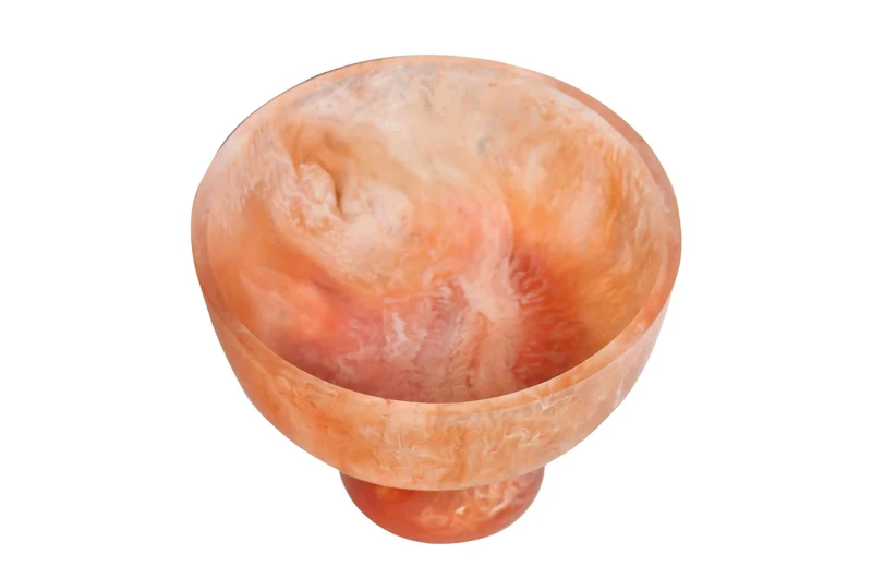 Bol sur pied enrésine rubis et crème 25,5x22cm Rih - Versmissen