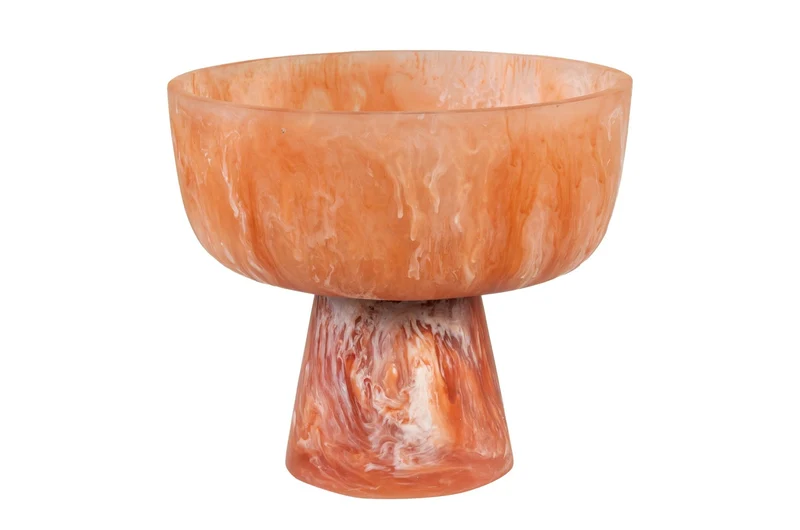 Bol sur pied enrésine rubis et crème 25,5x22cm Rih - Versmissen