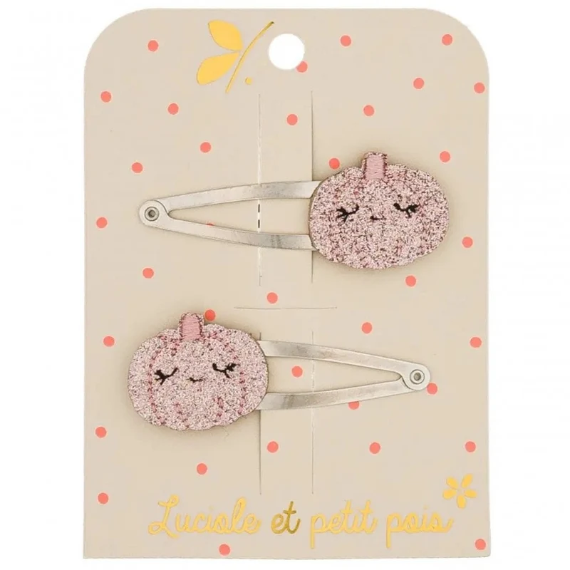 HAIR CLIPS - PINK PUMPKIN
