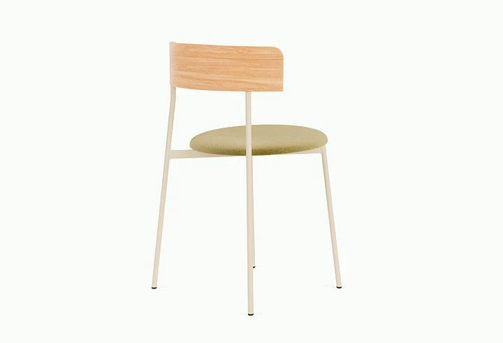 Chaise de salle à manger en hêtre naturel acier beige et tissu vert pistache Friday - Fest Amsterdam