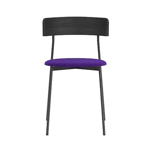 Chaise de salle à manger en hêtre noir mat et tissu violet Friday - Fest Amsterdam