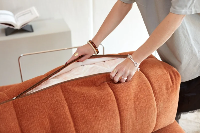 Fauteuil convertible en polyester recyclé ivoire 104x77cm Cozypad - Innovation living
