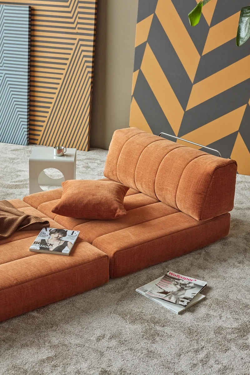 Fauteuil convertible en polyester recyclé orange 104x77cm Cozypad - Innovation living