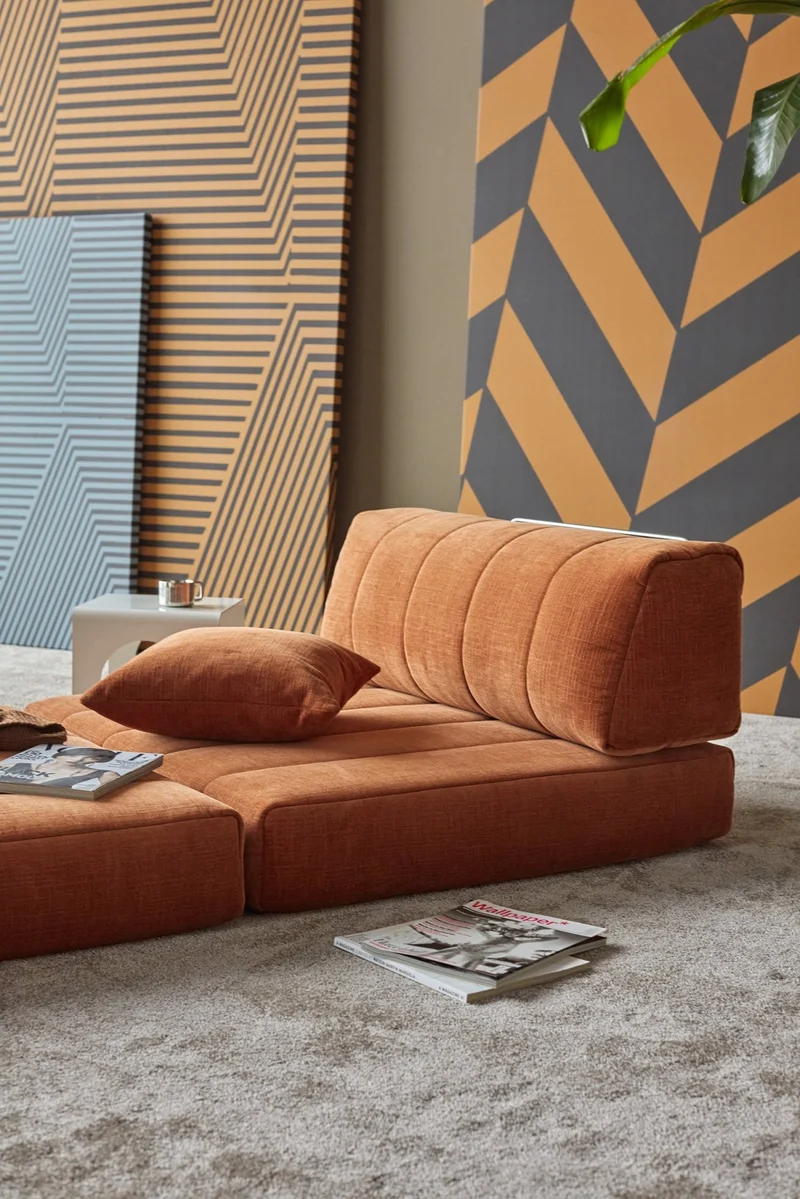 Fauteuil convertible en polyester recyclé orange 104x77cm Cozypad - Innovation living