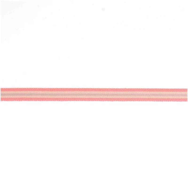 MULTI STRIPE RIBBON - NEON PINK , YELLOW & GREY