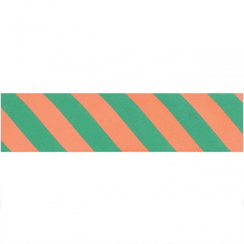 STRIPE RIBBON - NEON RED & TURQUOISE