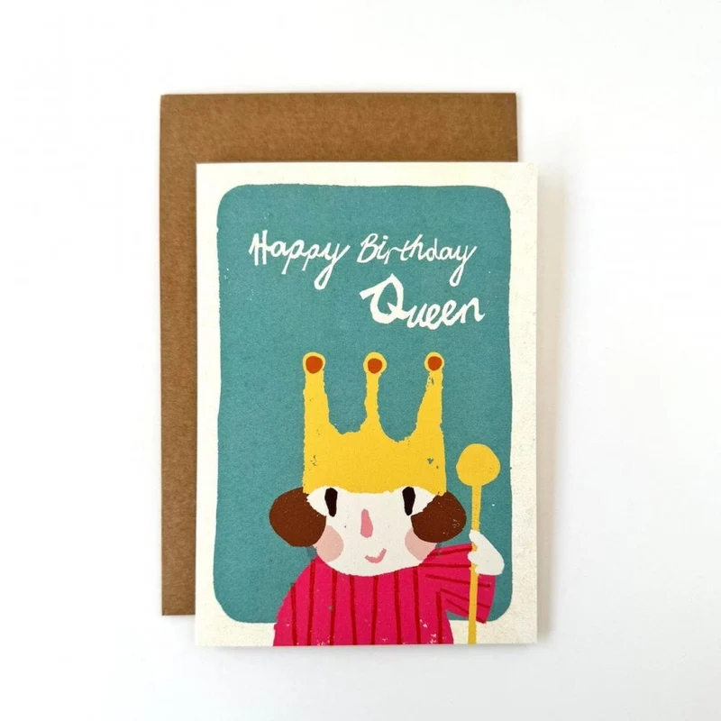 HAPPY BIRTHDAY QUEEN CARD - TEAL