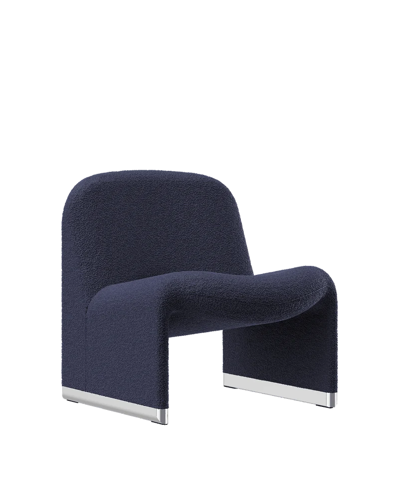 Fauteuil en laine bouclé bleu marine Alky - Anonima Castelli