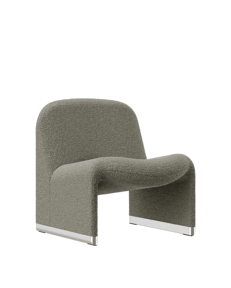 Fauteuil en laine bouclé gris taupe Alky - Anonima Castelli