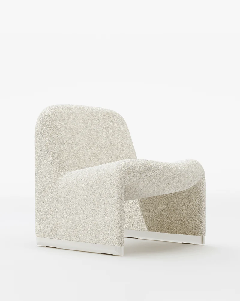 Fauteuil en laine bouclé beige Alky - Anonima Castelli