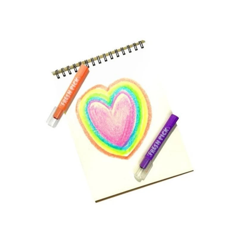 6 FRESH PICK APPLE SCENTED NEON GEL CRAYONS (6 YEARS+)