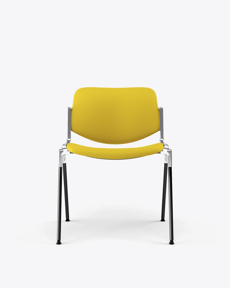 Chaise en tissu jaune et acier chromé DSC 106 - Anonima Castelli