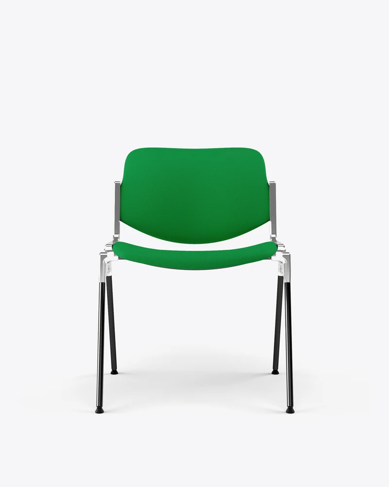 Chaise en tissu vert et acier chromé DSC 106 - Anonima Castelli