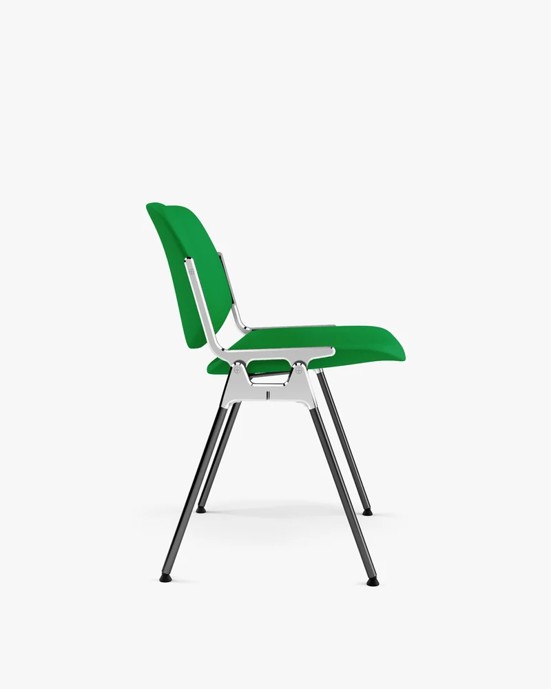 Chaise en tissu vert et acier chromé DSC 106 - Anonima Castelli