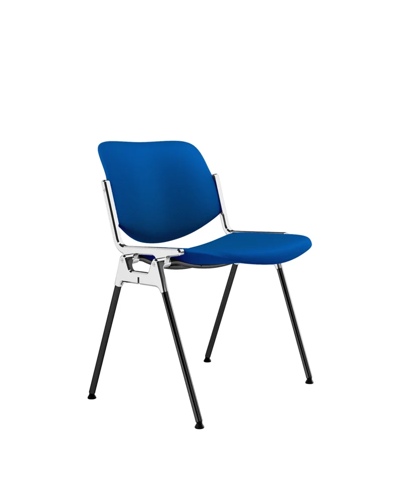 Chaise en tissu bleu et acier chromé DSC 106 - Anonima Castelli