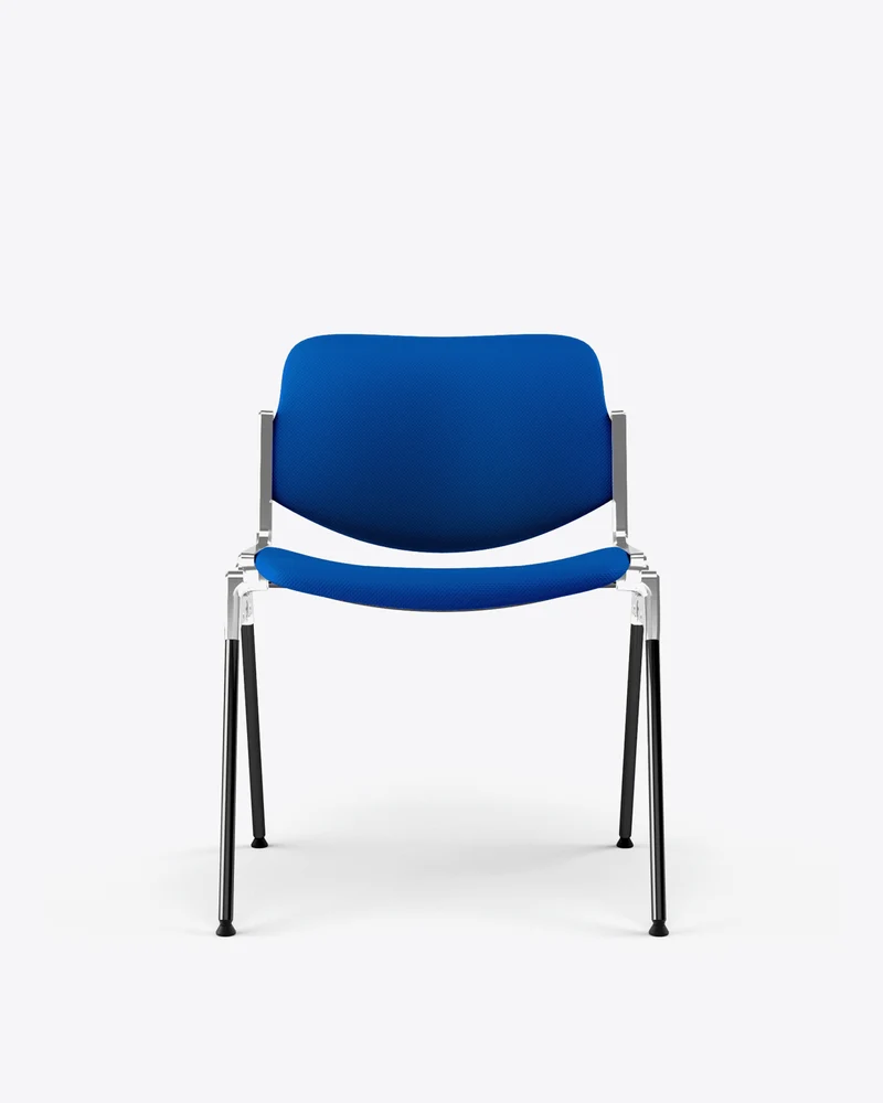 Chaise en tissu bleu et acier chromé DSC 106 - Anonima Castelli