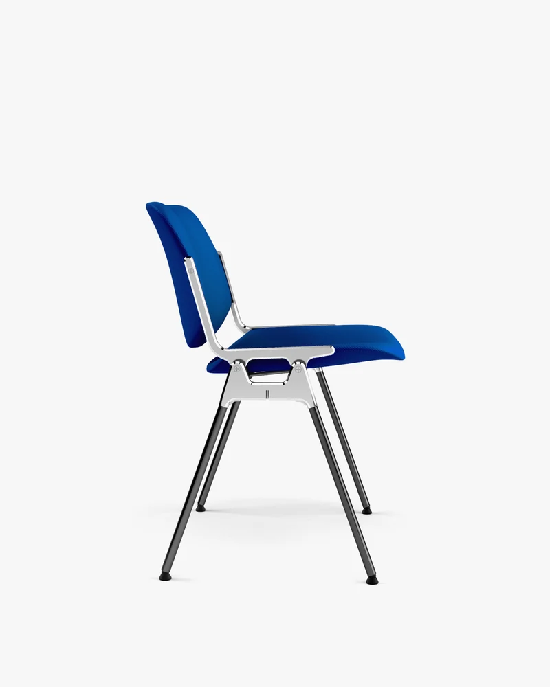 Chaise en tissu bleu et acier chromé DSC 106 - Anonima Castelli