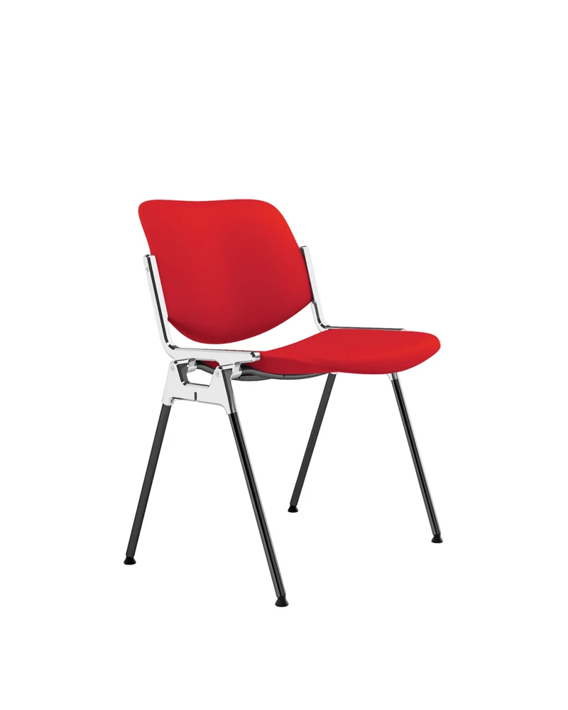 Chaise en tissu rouge et acier chromé DSC 106 - Anonima Castelli