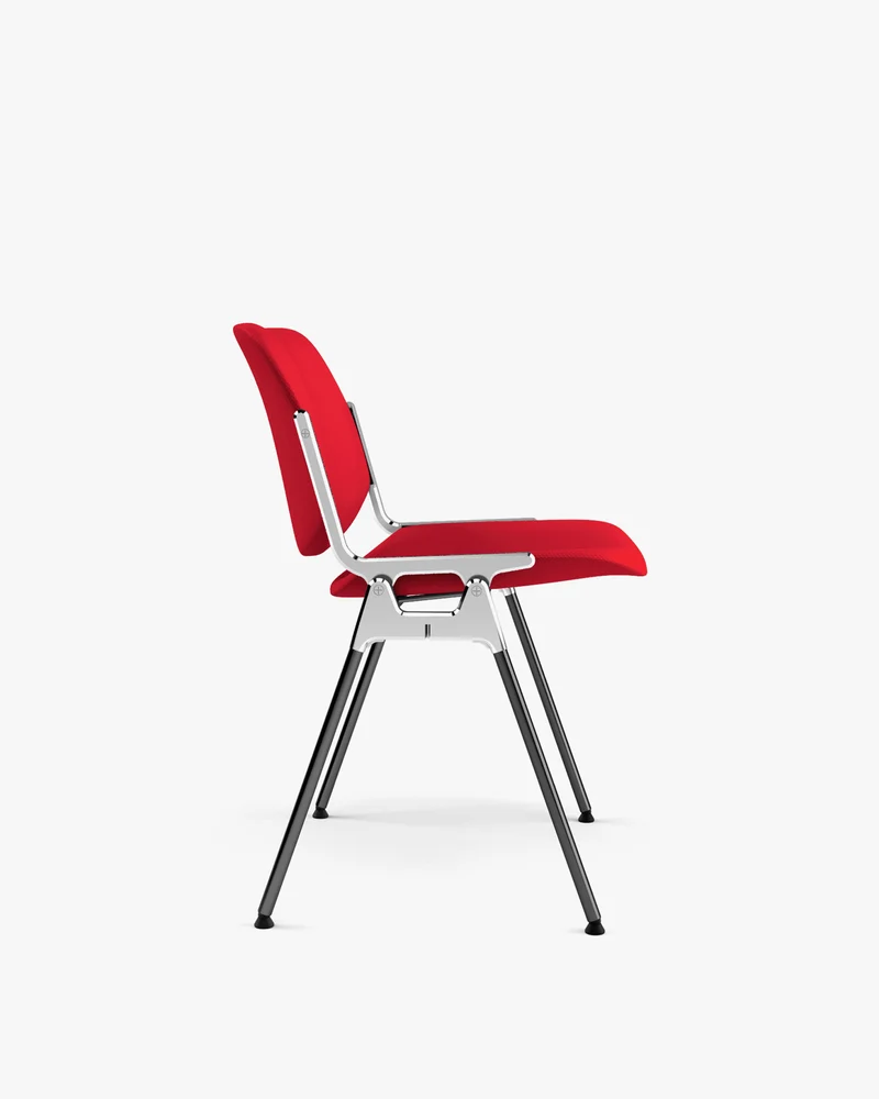 Chaise en tissu rouge et acier chromé DSC 106 - Anonima Castelli