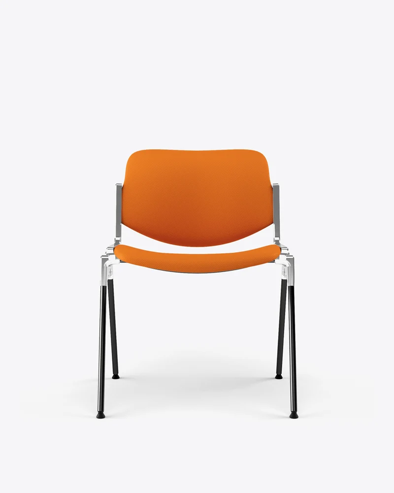 Chaise en tissu orange et acier chromé DSC 106 - Anonima Castelli