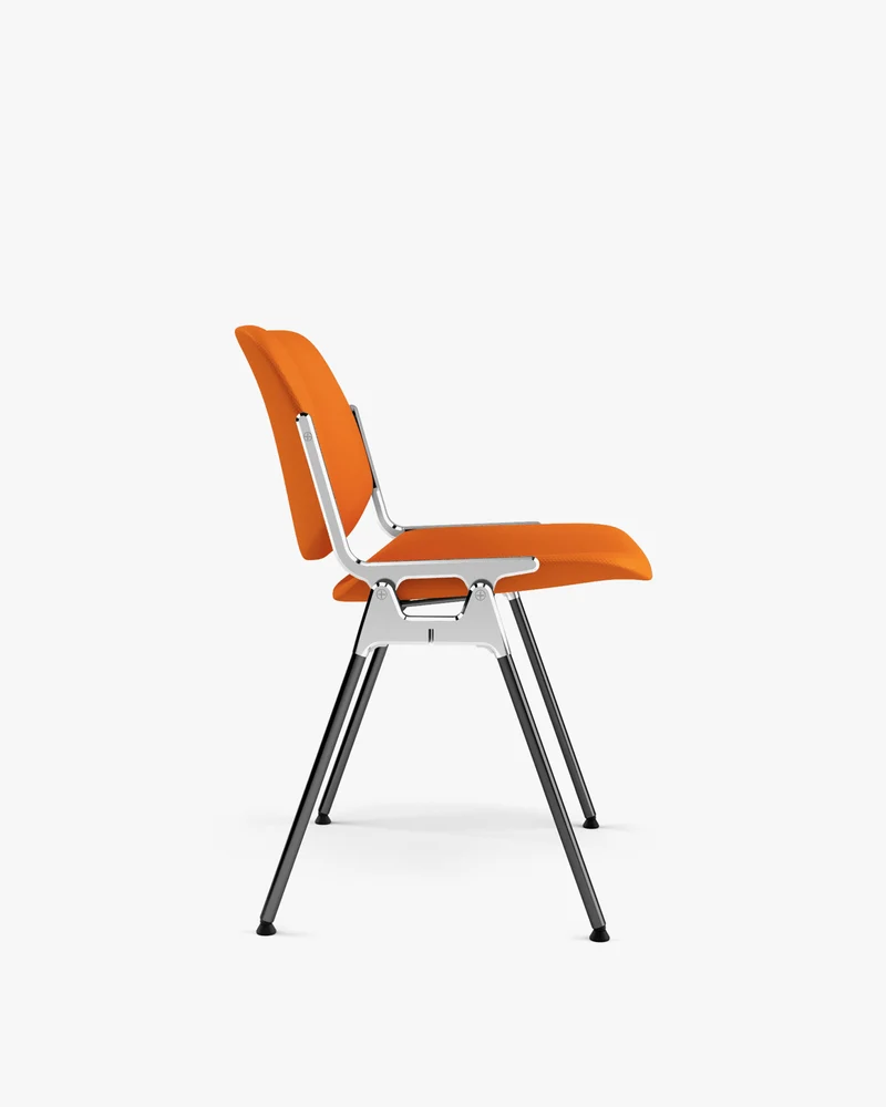 Chaise en tissu orange et acier chromé DSC 106 - Anonima Castelli