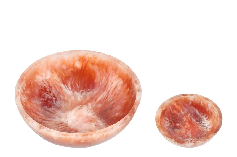 2 bols en résine rubis et crème Rih - Versmissen