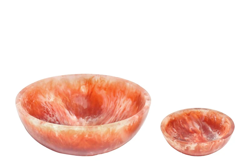 2 bols en résine rubis et crème Rih - Versmissen
