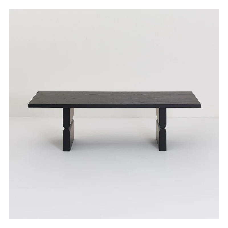 Table basse rectangulaire en bois teinté noir 118 x 58 x 35 cm Noon - Nobodinoz