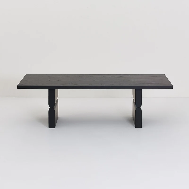 Table basse rectangulaire en bois teinté noir 118 x 58 x 35 cm Noon - Nobodinoz