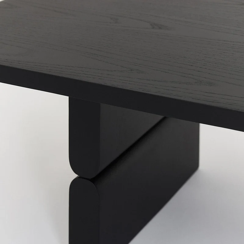 Table basse rectangulaire en bois teinté noir 118 x 58 x 35 cm Noon - Nobodinoz