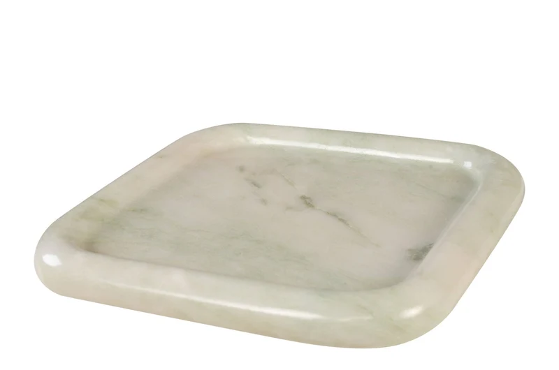 Plateau en marbre blanc carré 30x3cm Saville - Versmissen