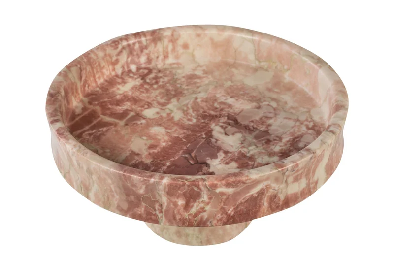 Plateau rond en marbre rose en blanc 30x15cm Calista - Versmissen
