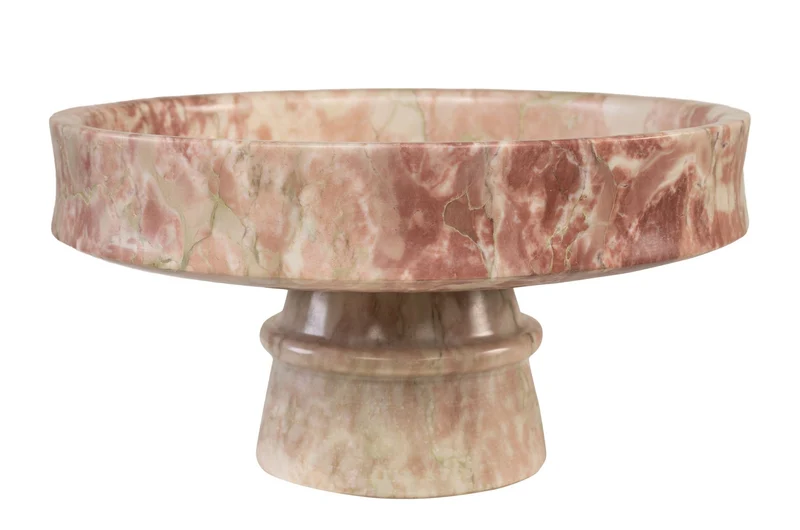 Plateau rond en marbre rose en blanc 30x15cm Calista - Versmissen