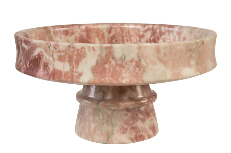 Plateau rond en marbre rose en blanc 30x15cm Calista - Versmissen