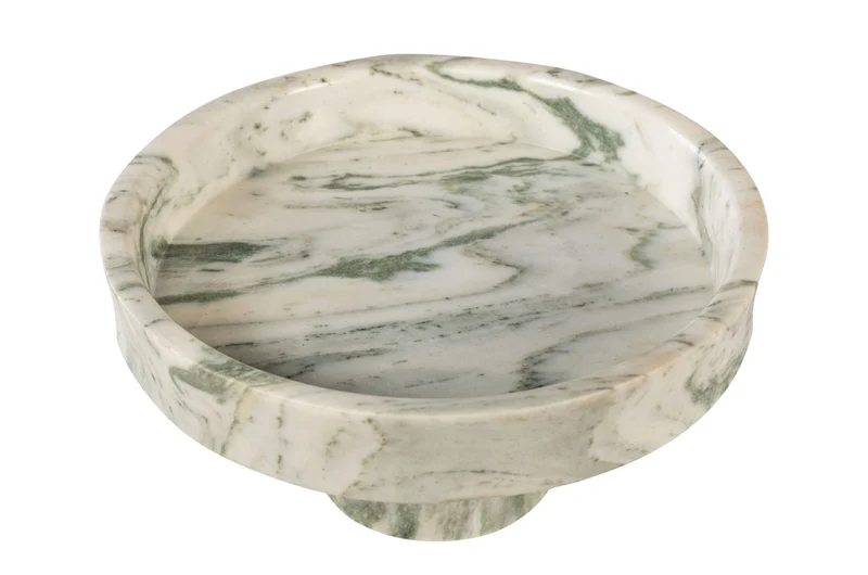 Plateau rond en marbre vert en blanc 30x15cm Calista - Versmissen