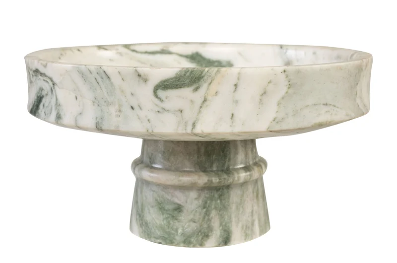 Plateau rond en marbre vert en blanc 30x15cm Calista - Versmissen
