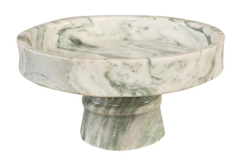 Plateau rond en marbre vert en blanc 30x15cm Calista - Versmissen