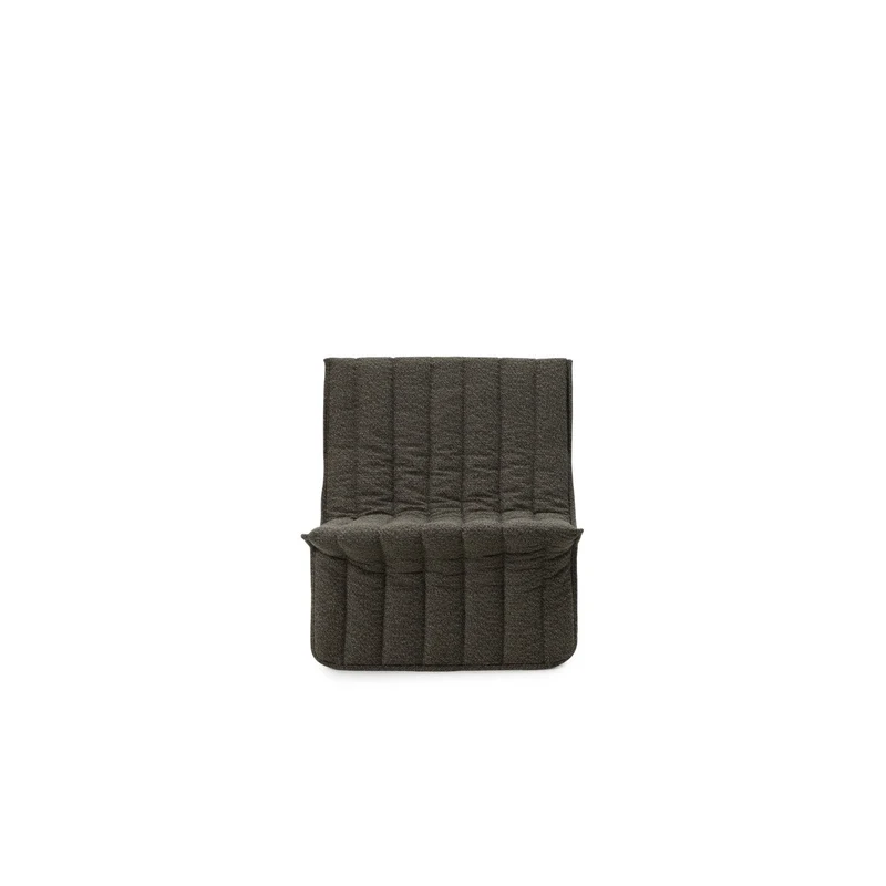 Fauteuil en acier et tissu bouclé noir et beige 70x68cm Limit - Normann Copehagen
